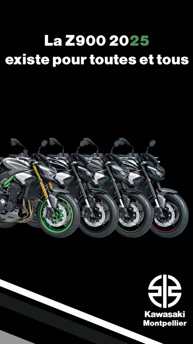 Découvrez la Kawasaki Z900 2025 à Montpellier, avec son restylage audacieux, ses performances de pointe et ses versions pour permis A2 et A. Visitez KAWASAKI MONTPELLIER.